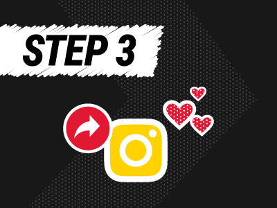 Step 3 share icon next to social media icon